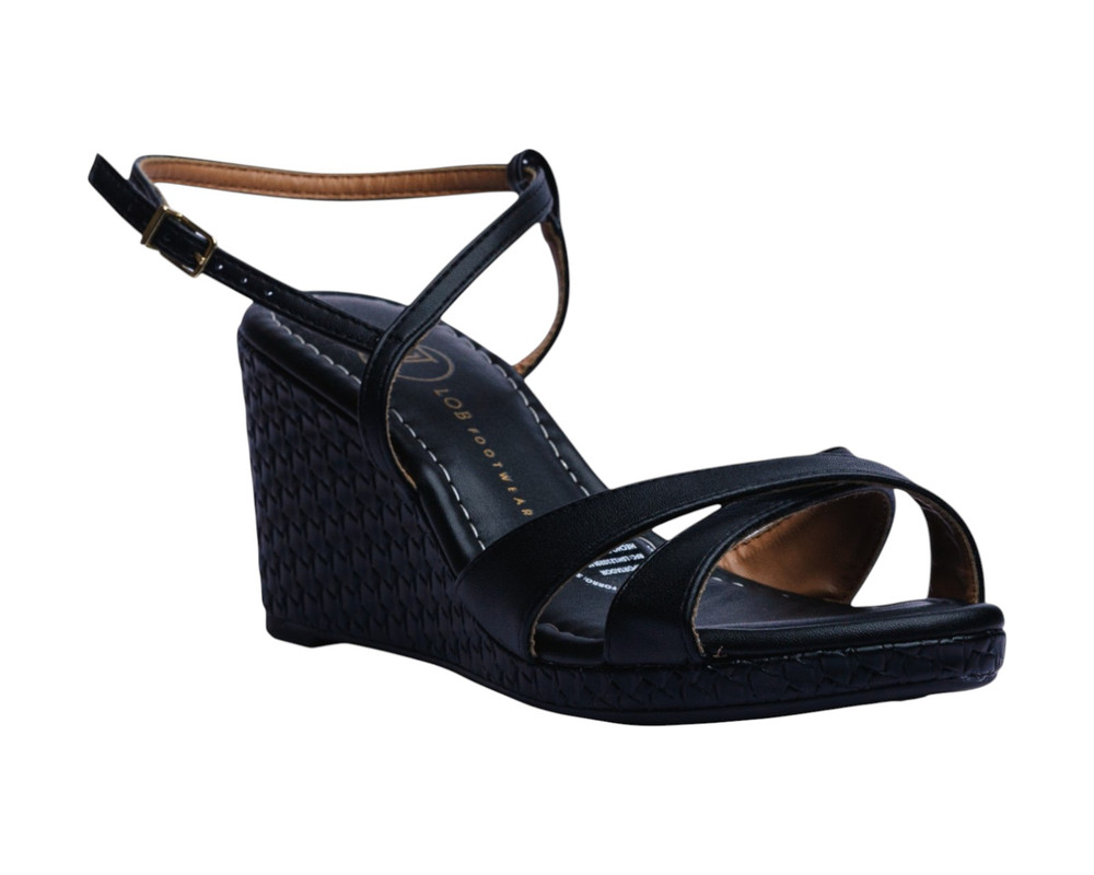 Foto 2 pulgar | Sandalia Cuña Para Mujer Lob Footwear Pelica/dubai Negro 86805062