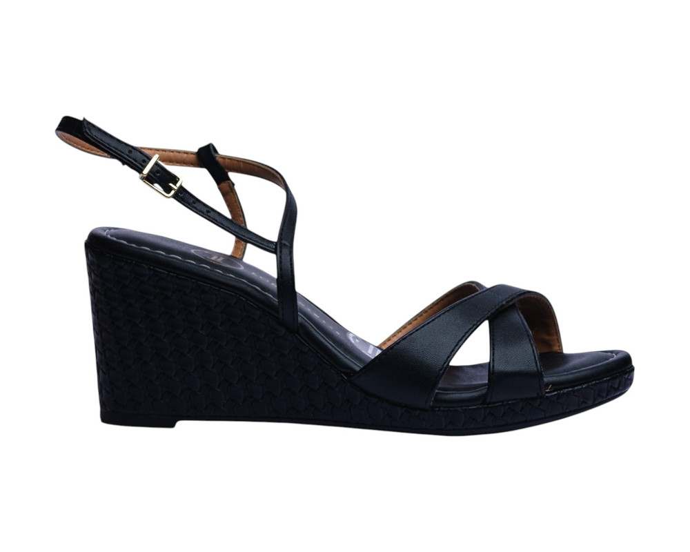 Foto 3 pulgar | Sandalia Cuña Para Mujer Lob Footwear Pelica/dubai Negro 86805062