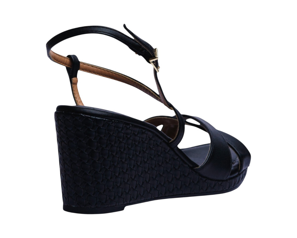 Foto 4 pulgar | Sandalia Cuña Para Mujer Lob Footwear Pelica/dubai Negro 86805062