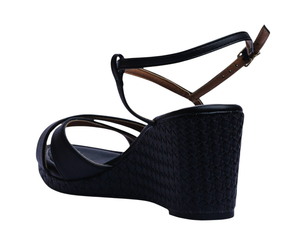 Foto 5 pulgar | Sandalia Cuña Para Mujer Lob Footwear Pelica/dubai Negro 86805062
