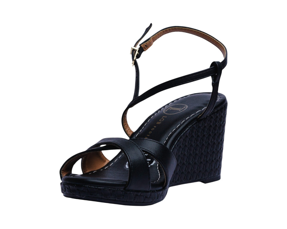 Foto 7 pulgar | Sandalia Cuña Para Mujer Lob Footwear Pelica/dubai Negro 86805062