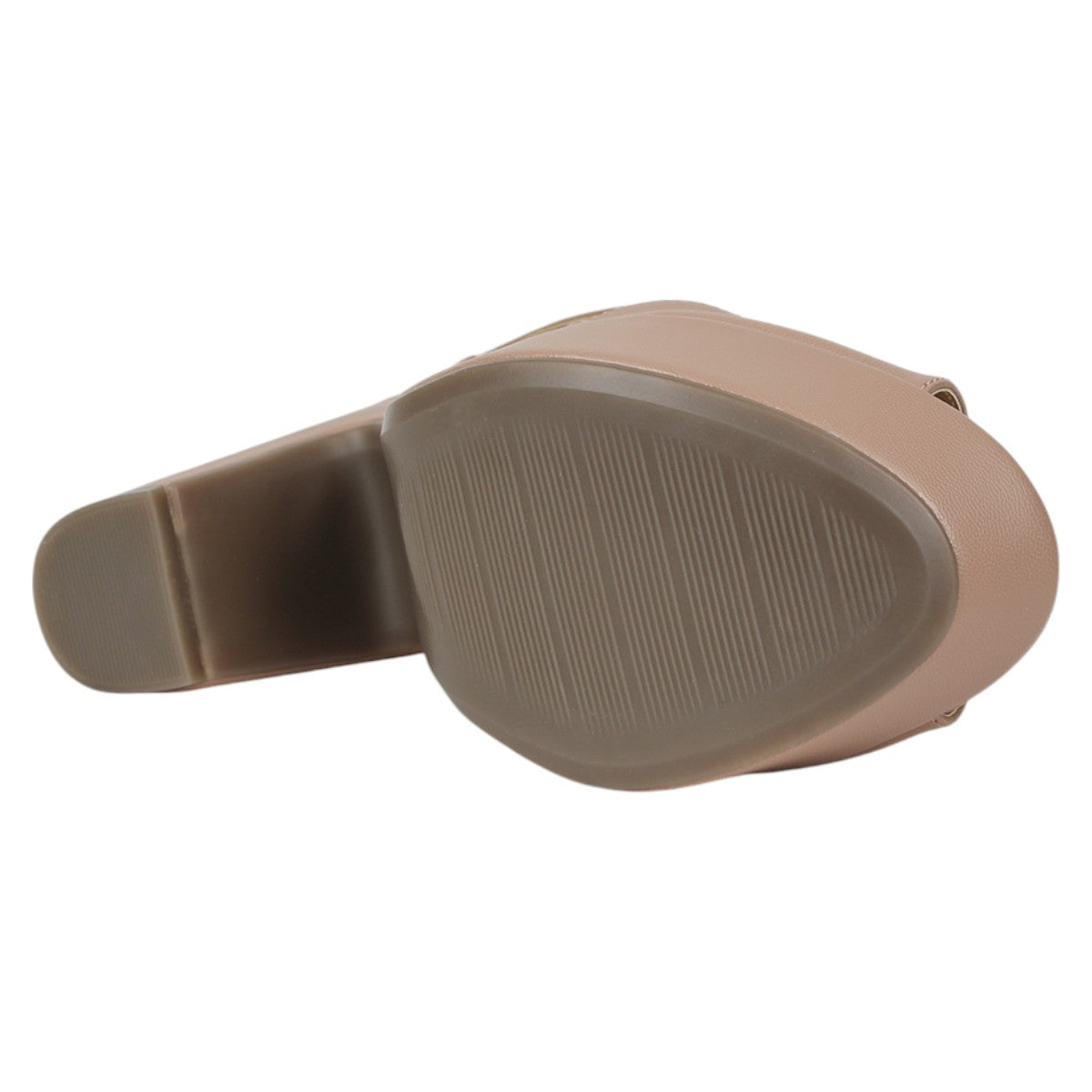 Foto 6 pulgar | Sandalia Con Tacón Exterior Piel Vegana Color Beige Para Mujer De Rbcollection