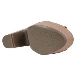 Foto 5 | Sandalia Con Tacón Exterior Piel Vegana Color Beige Para Mujer De Rbcollection