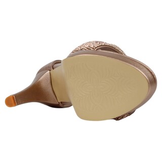 Foto 5 | Sandalia Con Tacón Exterior Sintético Color Oro Para Mujer De Rbcollection