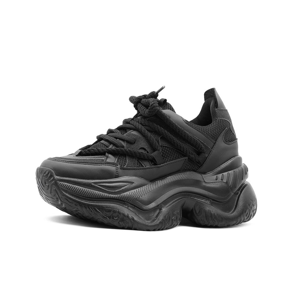 Foto 3 | Tenis Con Plataforma Para Mujer Suela Chunky Color Negro Negro