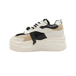 Foto 2 | Tenis Plataforma Para Mujer Color Latte Urbano Moda Outfit Beige