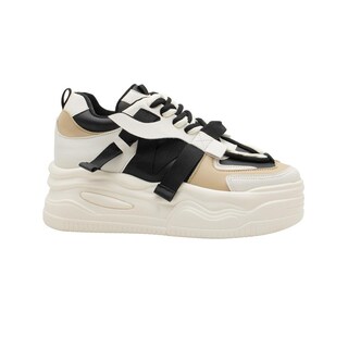 Foto 3 | Tenis Plataforma Para Mujer Color Latte Urbano Moda Outfit Beige
