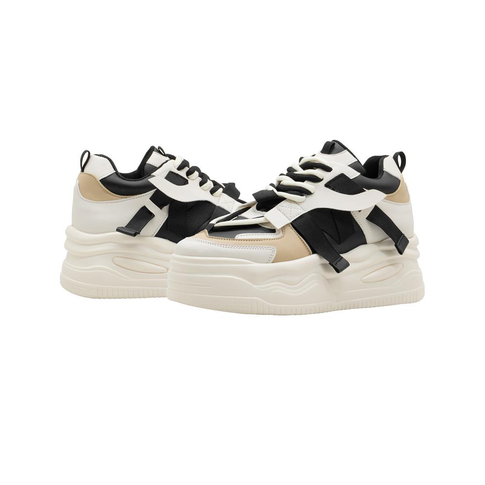 Foto 6 pulgar | Tenis Plataforma Para Mujer Color Latte Urbano Moda Outfit Beige