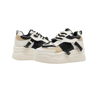 Foto 5 | Tenis Plataforma Para Mujer Color Latte Urbano Moda Outfit Beige