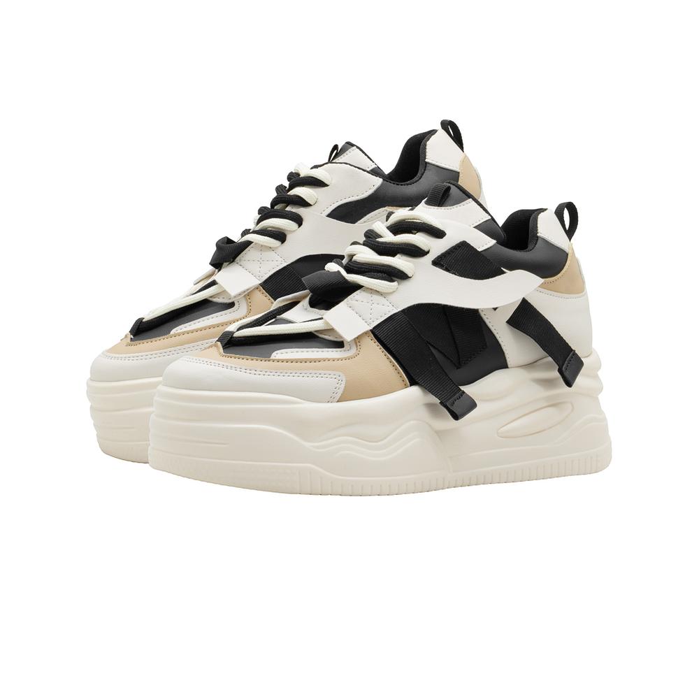 Foto 7 pulgar | Tenis Plataforma Para Mujer Color Latte Urbano Moda Outfit Beige