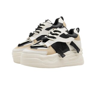Foto 6 | Tenis Plataforma Para Mujer Color Latte Urbano Moda Outfit Beige