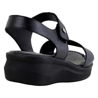 Foto 4 | Sandalias Con Plataforma Exterior Piel Color Negro Para Mujer De Rbcollection