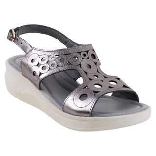 Foto 1 | Sandalias Con Plataforma Exterior Piel Color Plata Para Mujer De Rbcollection