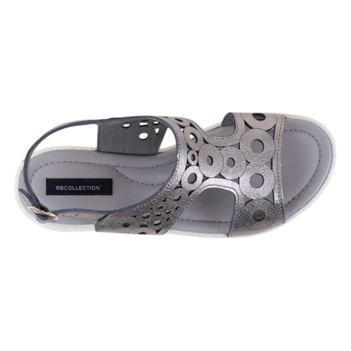 Foto 4 pulgar | Sandalias Con Plataforma Exterior Piel Color Plata Para Mujer De Rbcollection