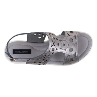 Foto 3 | Sandalias Con Plataforma Exterior Piel Color Plata Para Mujer De Rbcollection