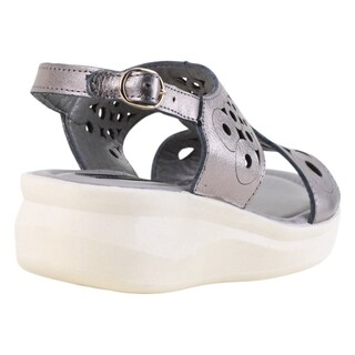 Foto 4 | Sandalias Con Plataforma Exterior Piel Color Plata Para Mujer De Rbcollection