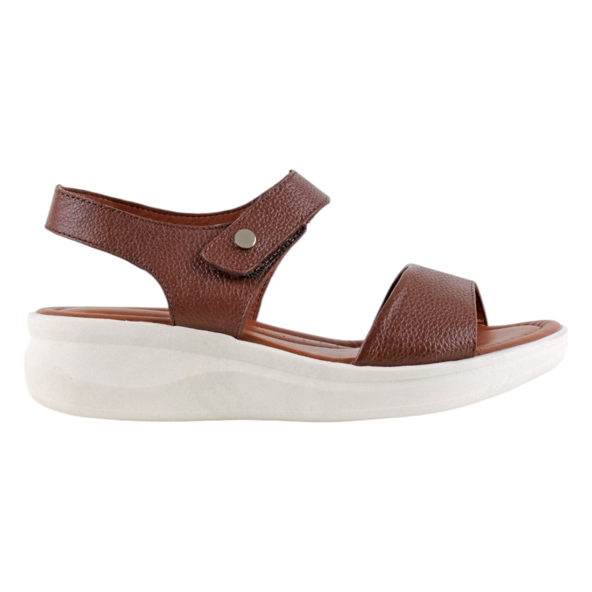 Foto 2 | Sandalias Con Plataforma Exterior Piel Color Café Para Mujer De Rbcollection