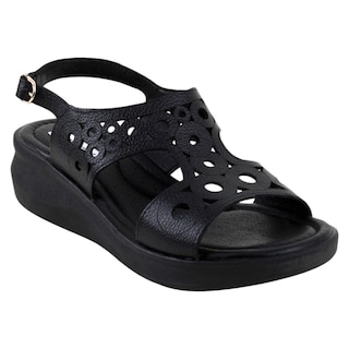 Foto 1 | Sandalias Con Plataforma Exterior Piel Color Negro Para Mujer De Rbcollection