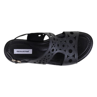 Foto 3 | Sandalias Con Plataforma Exterior Piel Color Negro Para Mujer De Rbcollection