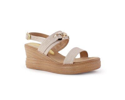 Foto 1 | Sandalia Color Beige Hebilla Material Sintético