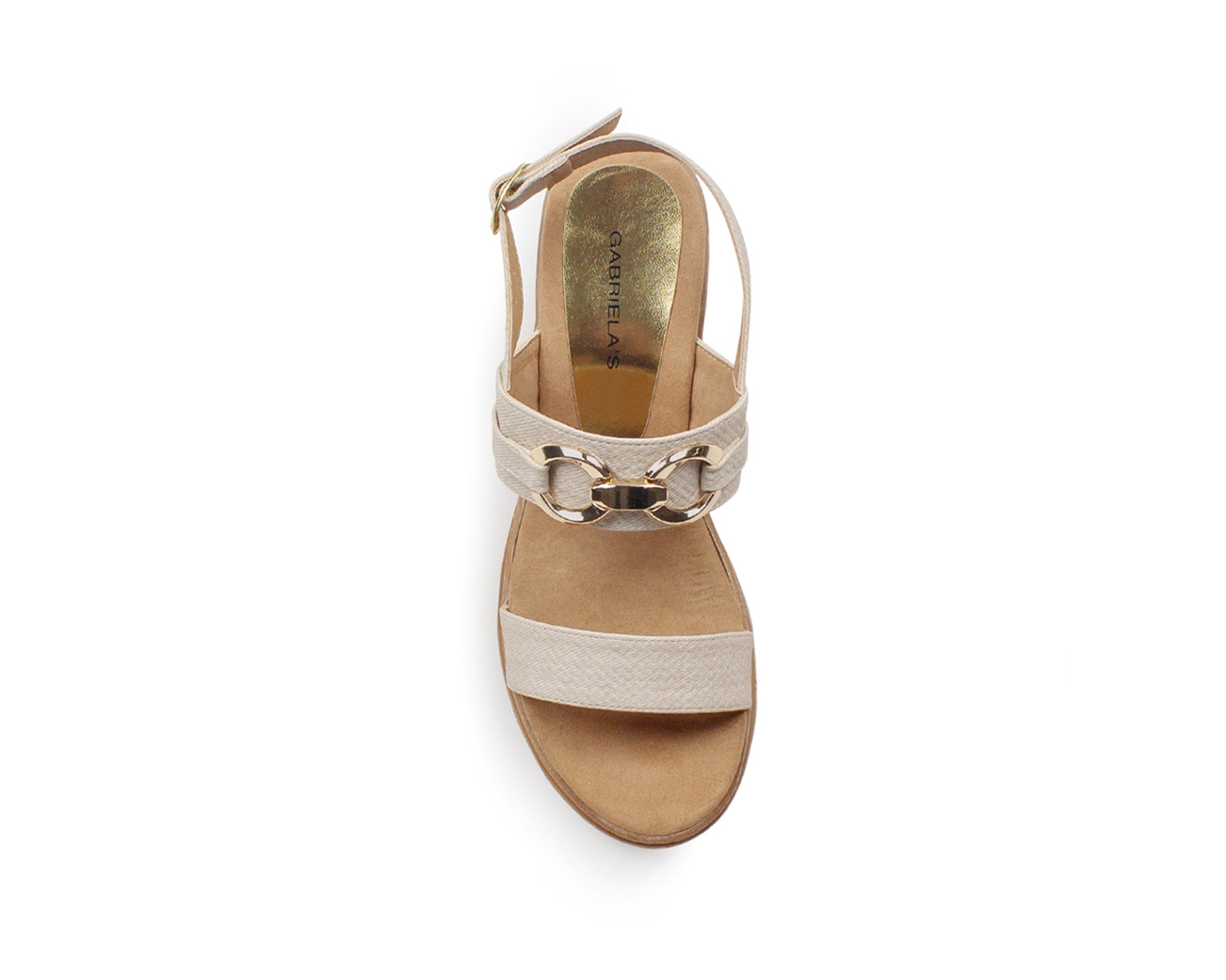 Foto 4 pulgar | Sandalia Color Beige Hebilla Material Sintético