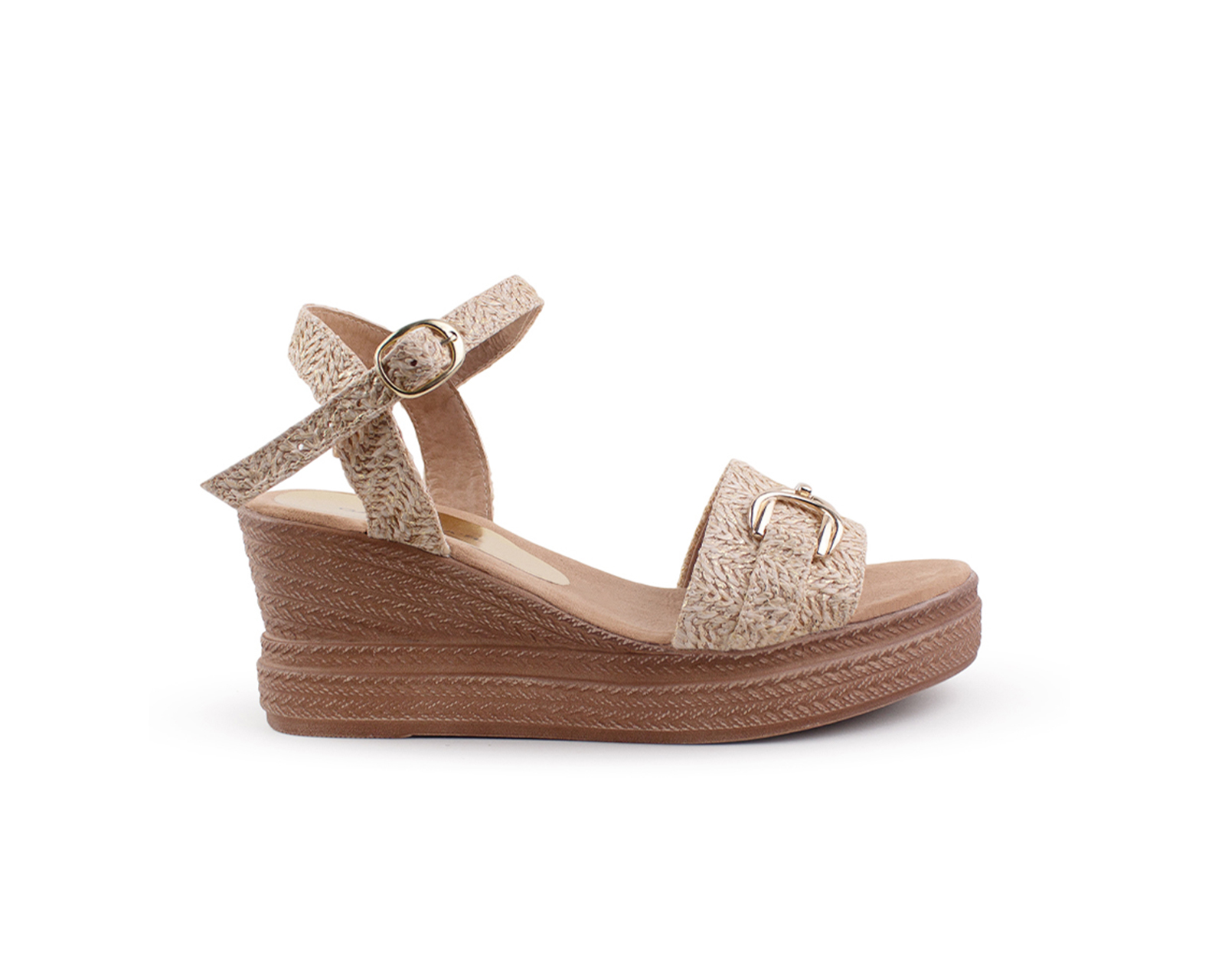 Foto 2 | Sandalia Color Beige Herraje Material Sintético