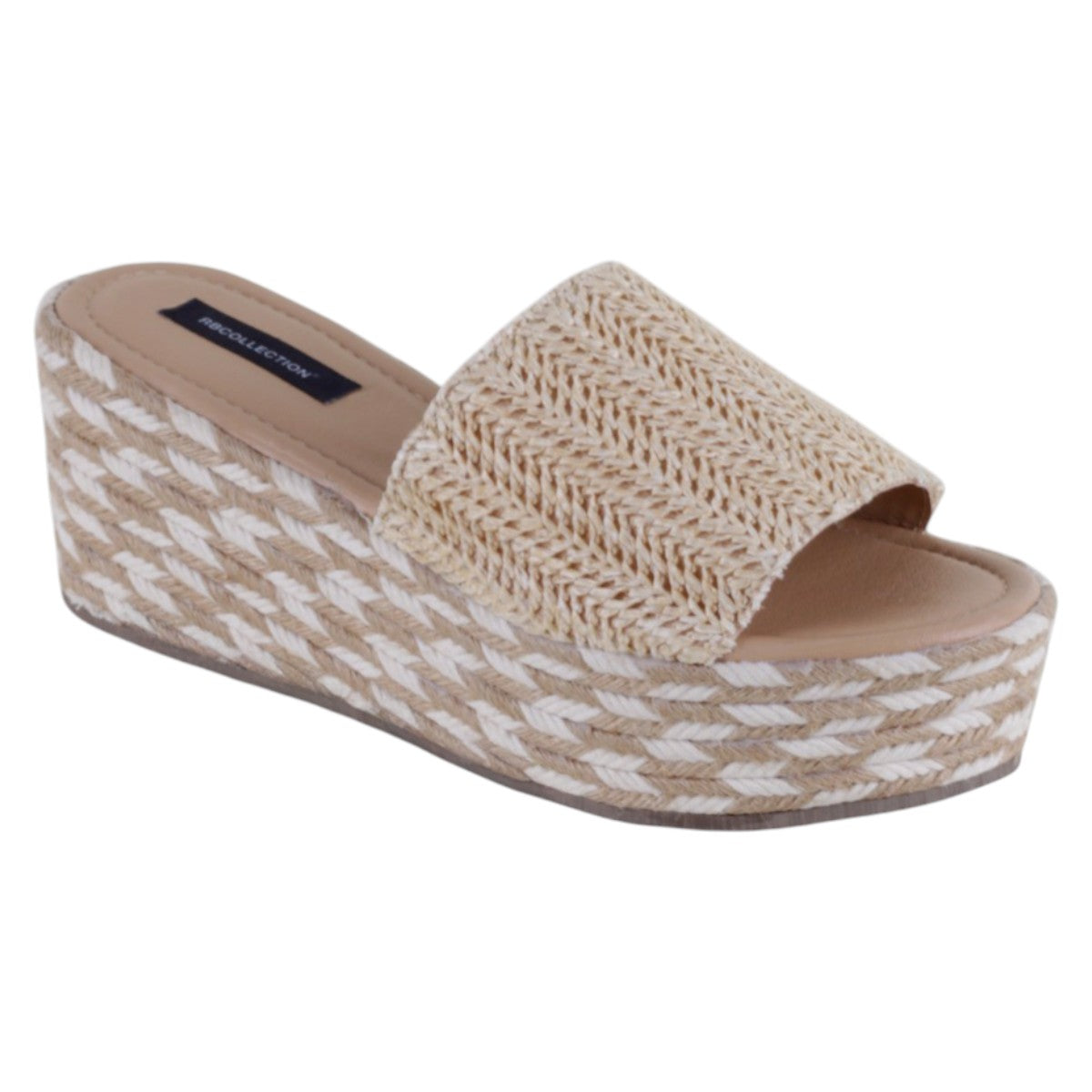 Foto 2 pulgar | Sandalias Con Plataforma Exterior Textil Color Beige Para Mujer De Rbcollection