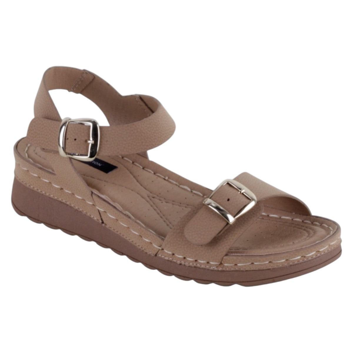Foto 2 pulgar | Sandalias Con Plataforma Exterior Piel Vegana Color Café Para Mujer De Rbcollection