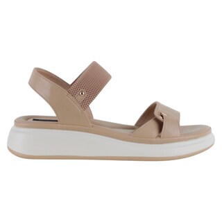 Foto 2 | Sandalias Con Plataforma Exterior Piel Vegana Color Beige Para Mujer De Rbcollection