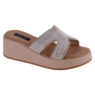 Foto 1 | Sandalias Con Plataforma Exterior Sintético Color Beige Para Mujer De Rbcollection