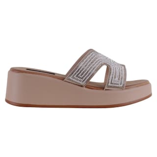 Foto 2 | Sandalias Con Plataforma Exterior Sintético Color Beige Para Mujer De Rbcollection