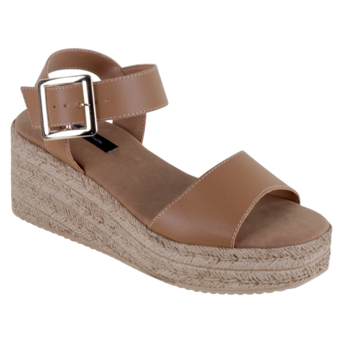 Foto 2 pulgar | Sandalias Con Plataforma Exterior Piel Vegana Color Beige Para Mujer De Rbcollection