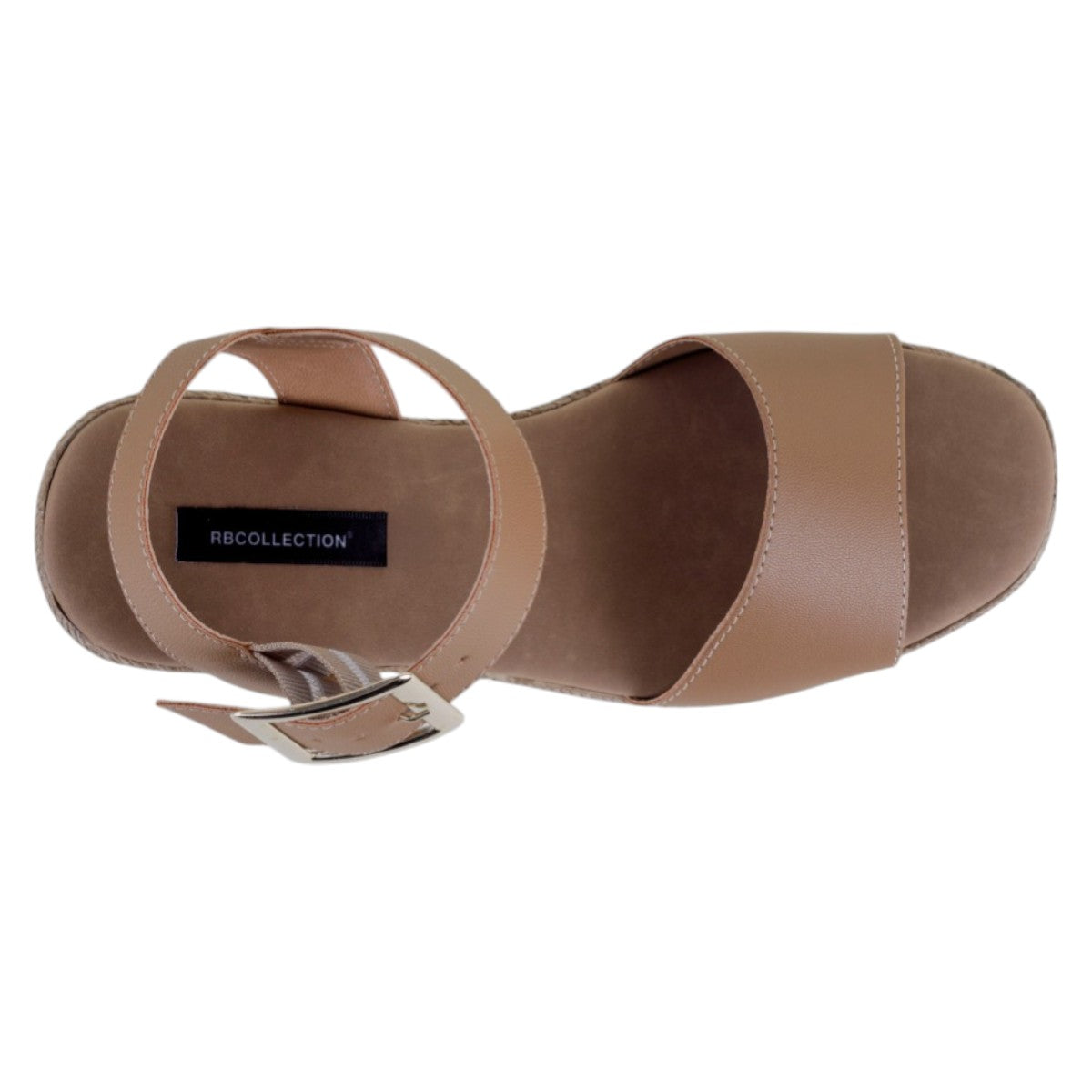 Foto 4 pulgar | Sandalias Con Plataforma Exterior Piel Vegana Color Beige Para Mujer De Rbcollection