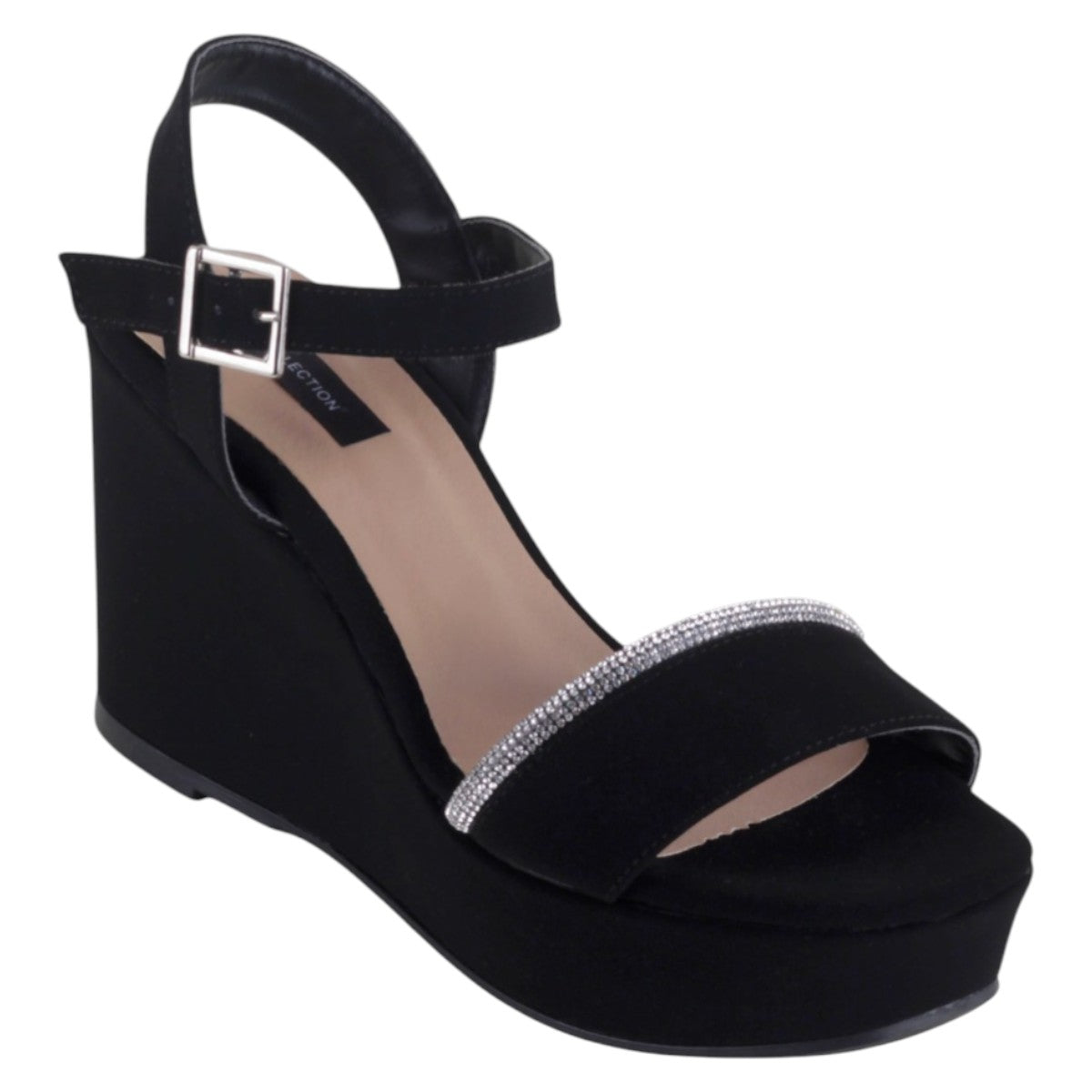 Foto 2 pulgar | Sandalias Con Plataforma Exterior Textil Color Negro Para Mujer De Rbcollection