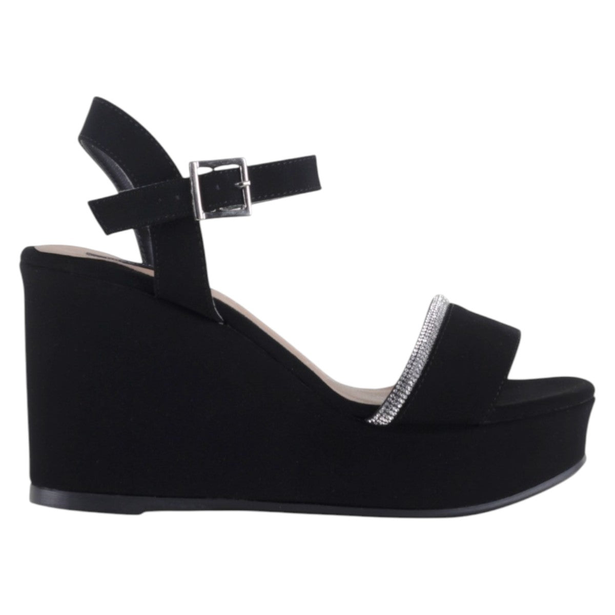Foto 3 pulgar | Sandalias Con Plataforma Exterior Textil Color Negro Para Mujer De Rbcollection