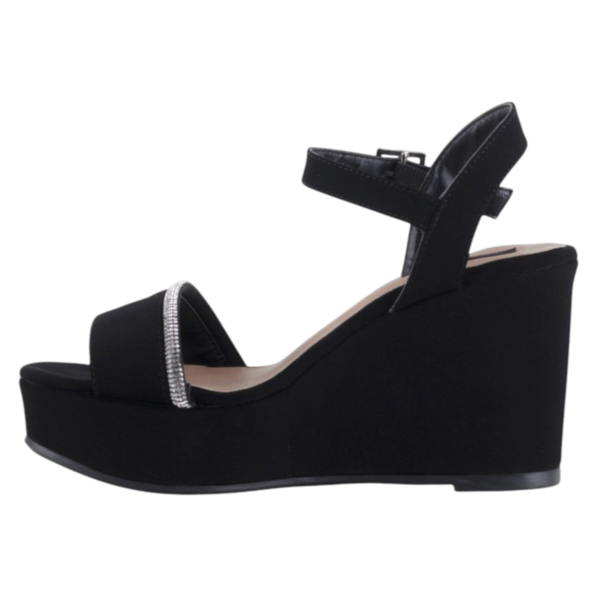 Foto 4 pulgar | Sandalias Con Plataforma Exterior Textil Color Negro Para Mujer De Rbcollection