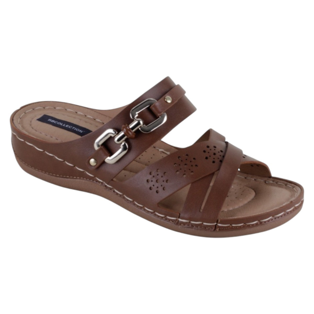 Foto 2 pulgar | Sandalias Con Plataforma Exterior Piel Vegana Color Café Para Mujer De Rbcollection