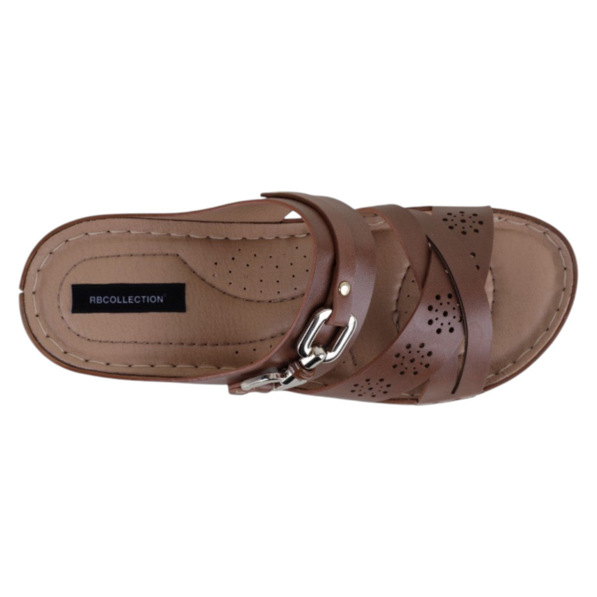 Foto 4 pulgar | Sandalias Con Plataforma Exterior Piel Vegana Color Café Para Mujer De Rbcollection