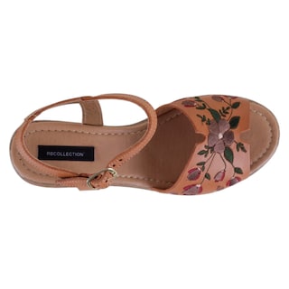 Foto 3 | Sandalias Con Plataforma Exterior Piel Color Café Para Mujer De Rbcollection