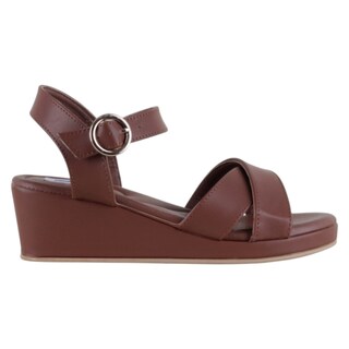 Foto 2 | Sandalias Con Plataforma Exterior Piel Vegana Color Café Para Mujer De Rbcollection