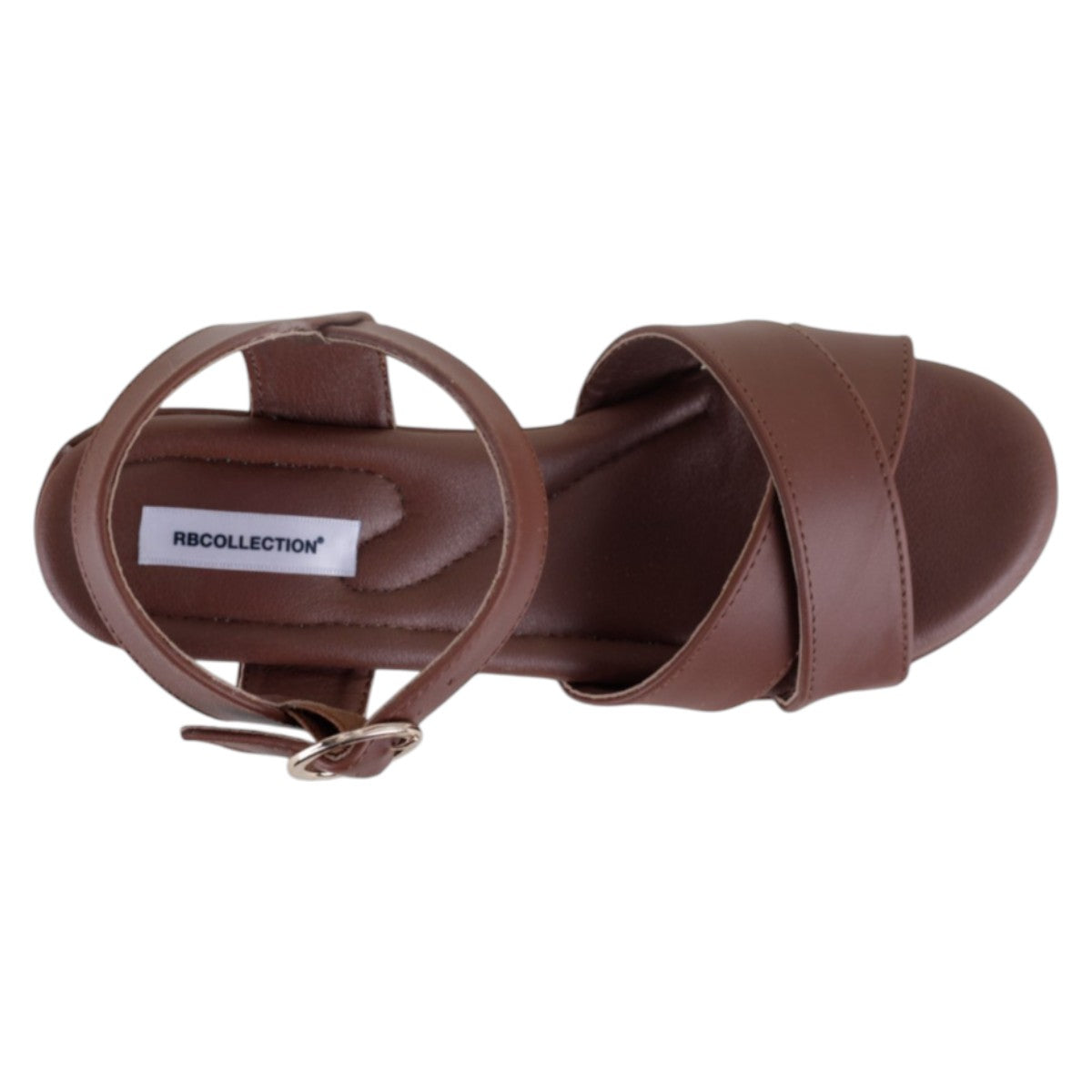 Foto 4 pulgar | Sandalias Con Plataforma Exterior Piel Vegana Color Café Para Mujer De Rbcollection