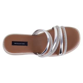 Foto 3 | Sandalias Con Plataforma Exterior Sintético Color Plata Para Mujer De Rbcollection