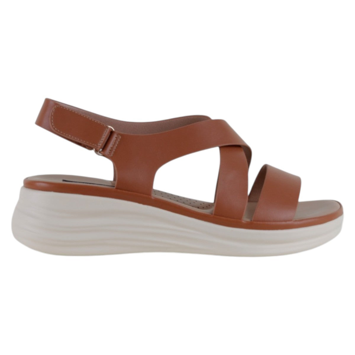 Foto 2 | Sandalias Con Plataforma Exterior Piel Vegana Color Café Para Mujer De Rbcollection