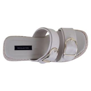 Foto 3 | Sandalias Con Plataforma Exterior Piel Vegana Color Blanco Para Mujer De Rbcollection
