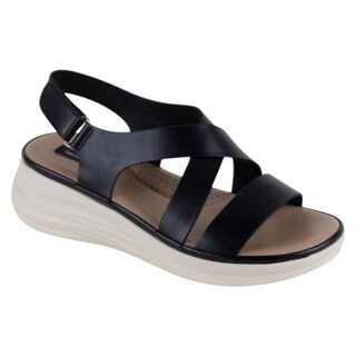 Foto 1 | Sandalias Con Plataforma Exterior Piel Vegana Color Negro Para Mujer De Rbcollection