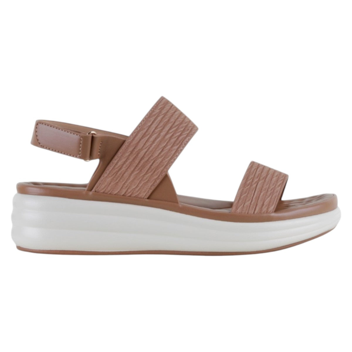 Foto 2 | Sandalias Con Plataforma Exterior Piel Vegana Color Café Para Mujer De Rbcollection
