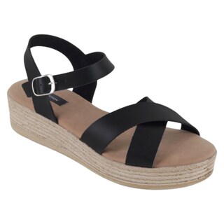 Foto 1 | Sandalias Con Plataforma Exterior Piel Vegana Color Negro Para Mujer De Rbcollection