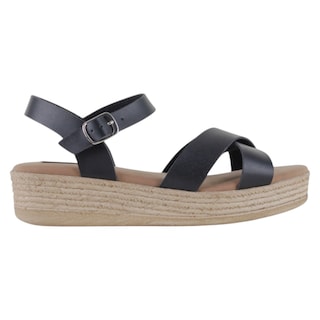 Foto 2 | Sandalias Con Plataforma Exterior Piel Vegana Color Negro Para Mujer De Rbcollection