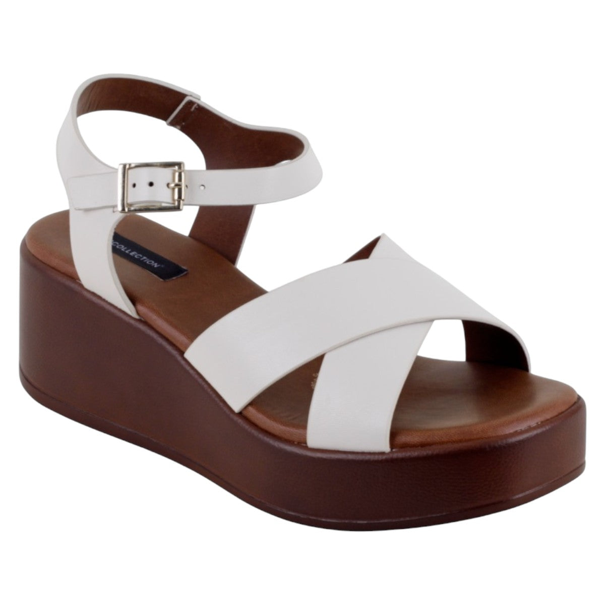Foto 2 pulgar | Sandalias Con Plataforma Exterior Piel Vegana Color Blanco Para Mujer De Rbcollection
