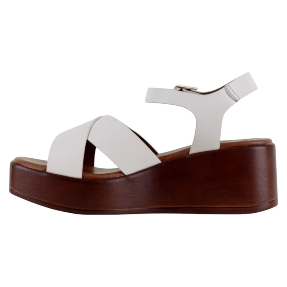 Foto 4 pulgar | Sandalias Con Plataforma Exterior Piel Vegana Color Blanco Para Mujer De Rbcollection